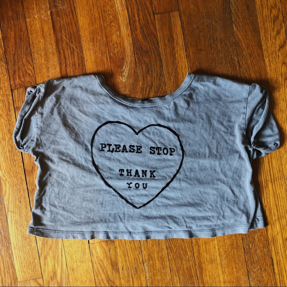 Forever 21 Heart Graphic Tee Crop Top Size M